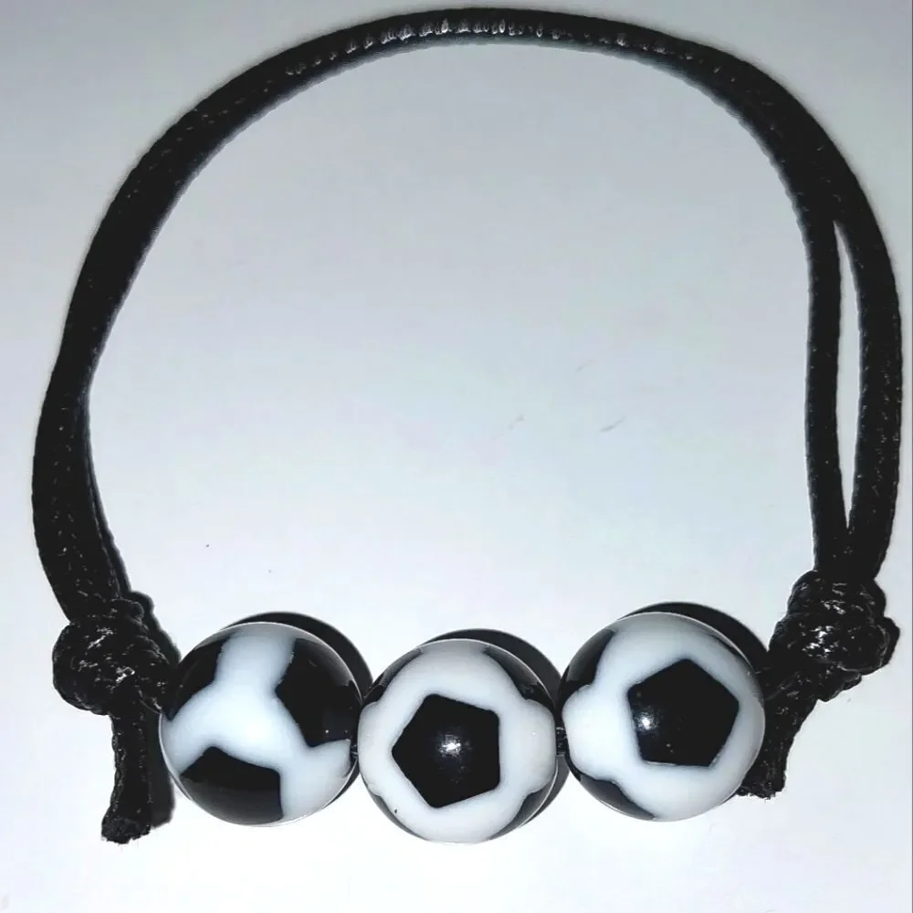 Unisex kids soccer ball adjustable charm bracelet
